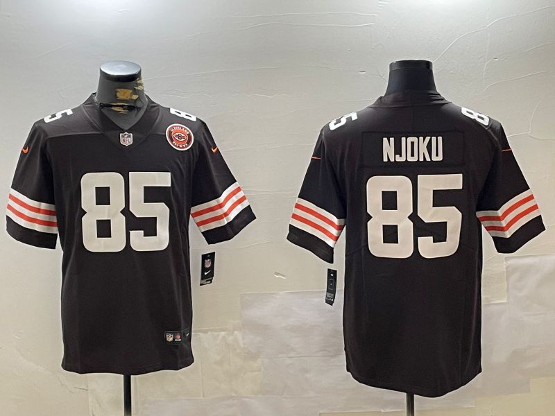 Men Cleveland Browns #85 Njoku Brown Second generation 2024 Nike Limited NFL Jersey style 2->cleveland browns->NFL Jersey